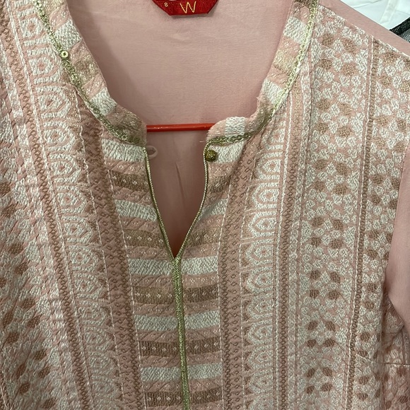 W Light Pink/Peach Dobby Kurta - Picture 17 of 17